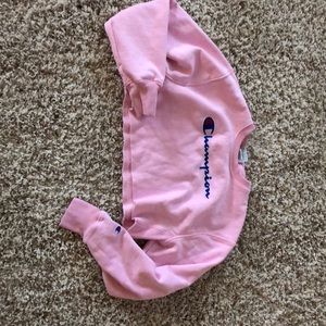 Pink cropped champion sweatshirt small